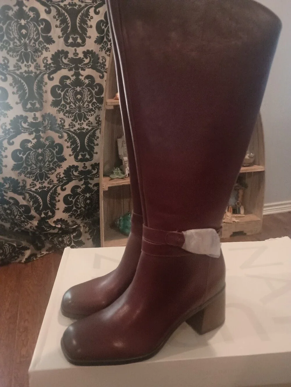 Naturalizer Tall Brown Leather Over-the-Knee Boot with Block Heel